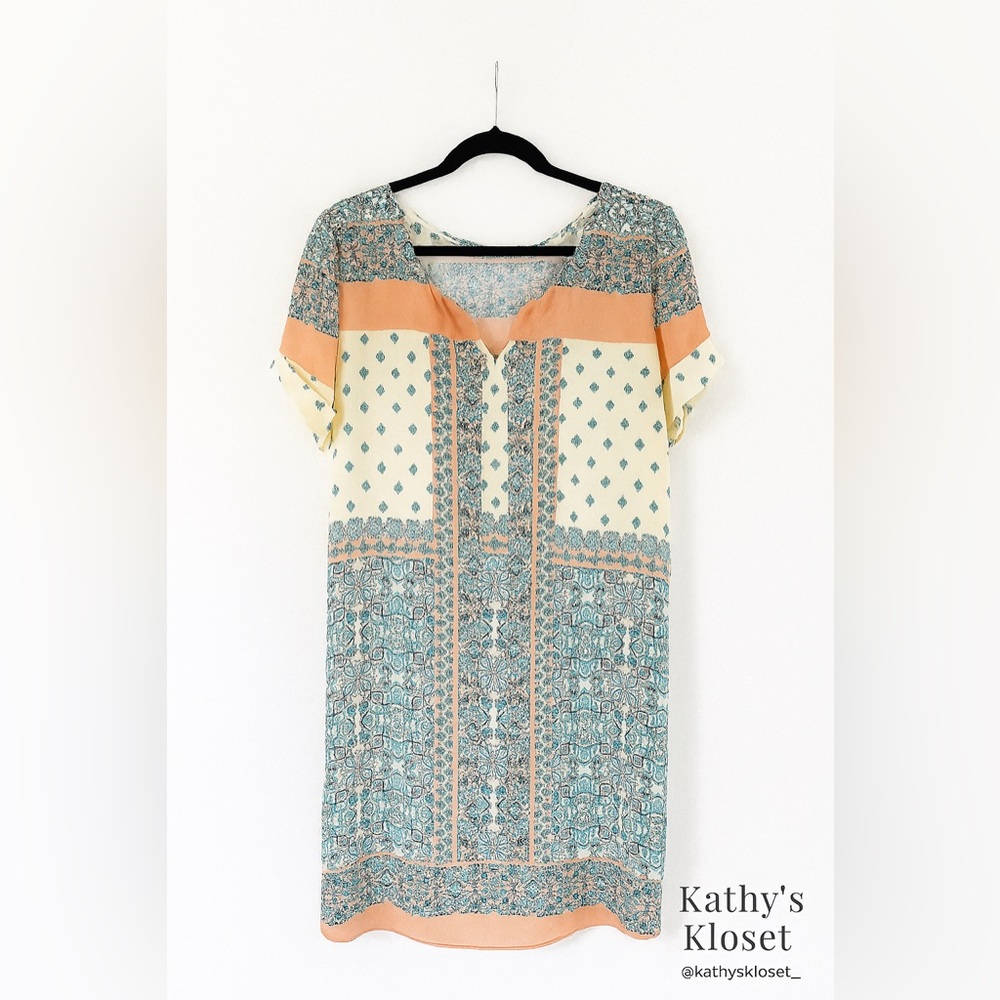DR2 Women's Mini Dress - Orange, Blue, Cream